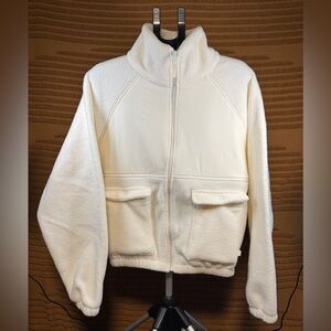 NWOT Blogilates Women's Bonfire Fleece Jacket - Cream (Size M)